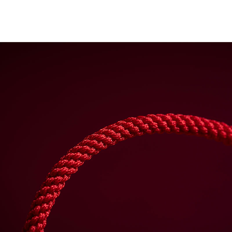 Handmade Cinnabar Ruyi and Pixiu Fu Character Braided Red String Bracelet