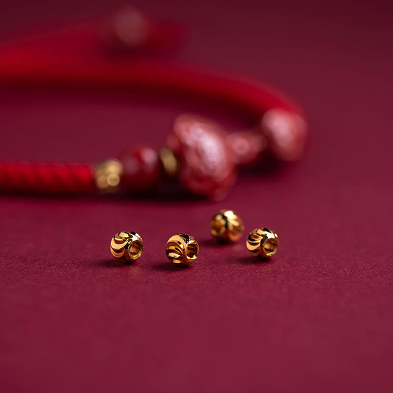 Handmade Cinnabar Ruyi and Pixiu Fu Character Braided Red String Bracelet