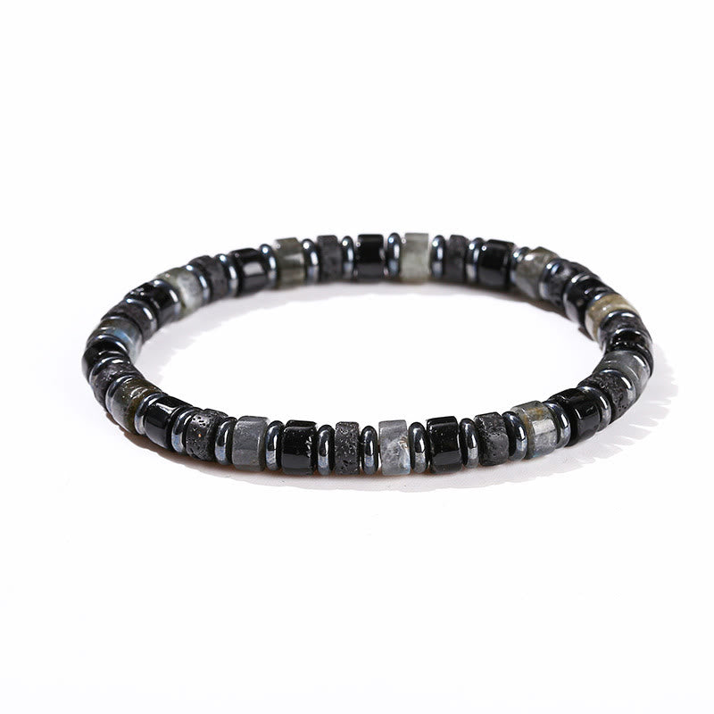 Hematite Turquoise Lazurite Lava Rock Black Glitter Stone Support Bracelet