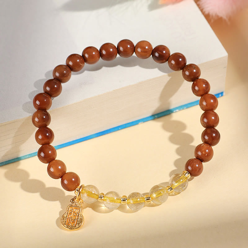 Kuka Seed & Assorted Crystal Beaded Energy Bracelet with Copper Accents