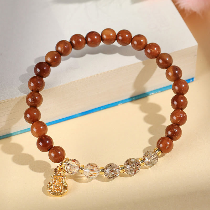 Kuka Seed & Assorted Crystal Beaded Energy Bracelet with Copper Accents