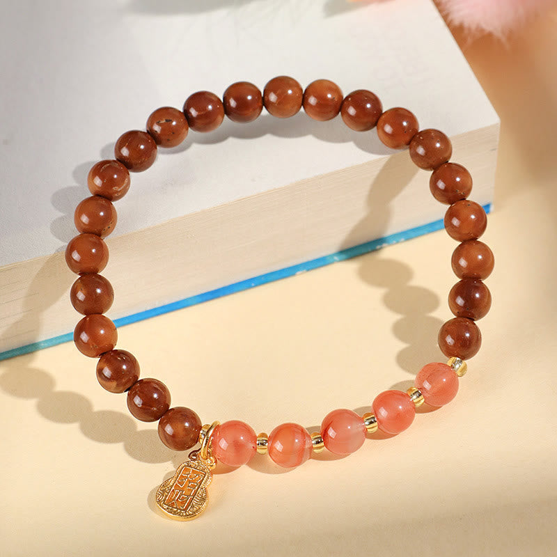 Kuka Seed & Assorted Crystal Beaded Energy Bracelet with Copper Accents