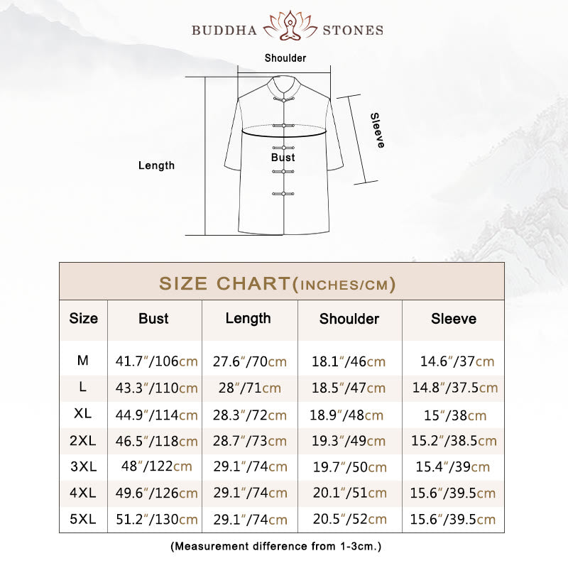 Landscape Chinese Dragon Pattern Chinese Three Quarter Sleeve Shirt Men T-shirt