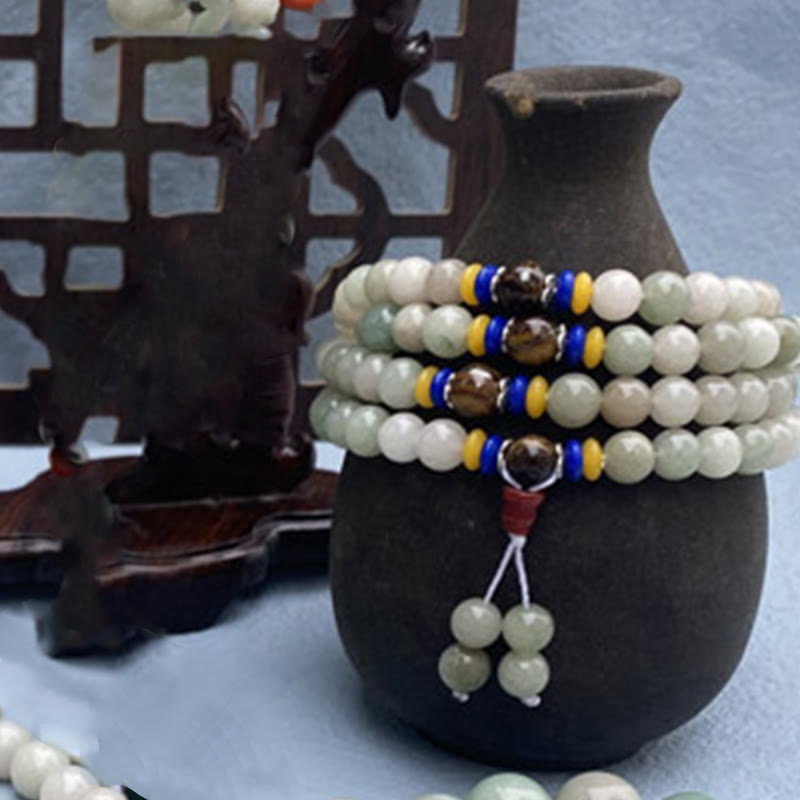 108 Mala Beads Natural Shetai jade Luck Prosperity Bracelet