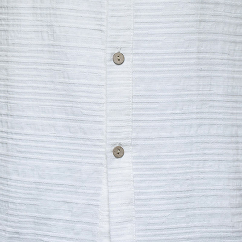 Solid Color Half Frog-button Tang Suit Cotton Linen Men's Jacket Shirt