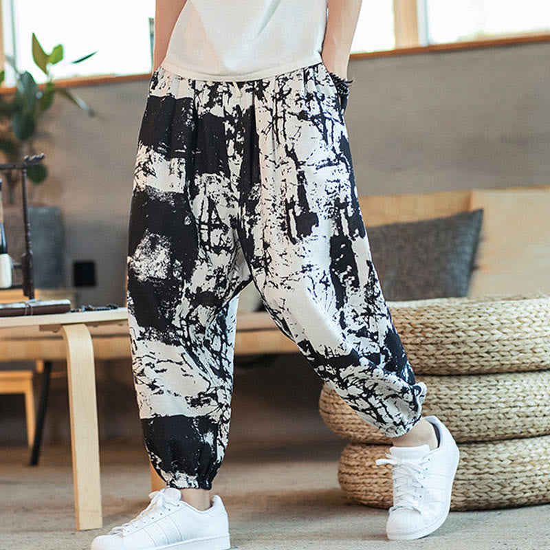 Cotton Linen Ink Wash Mindful Movement Harem Pants