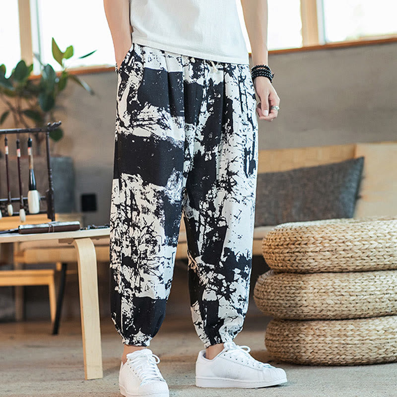 Cotton Linen Ink Wash Mindful Movement Harem Pants
