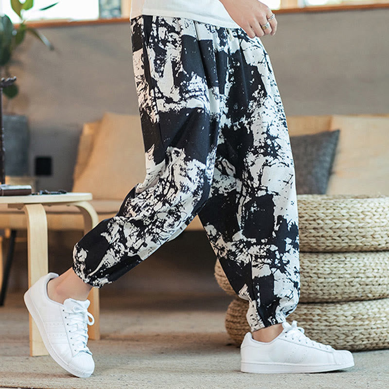 Cotton Linen Ink Wash Mindful Movement Harem Pants