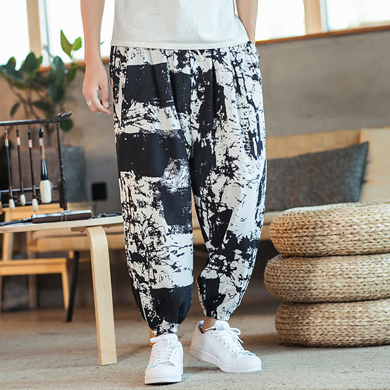 Cotton Linen Ink Wash Mindful Movement Harem Pants