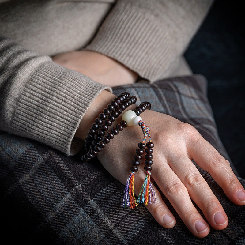 Tiger Eye & 108 Bowl Bodhi Seed Multi-Layer Meditation Mala Bracelet