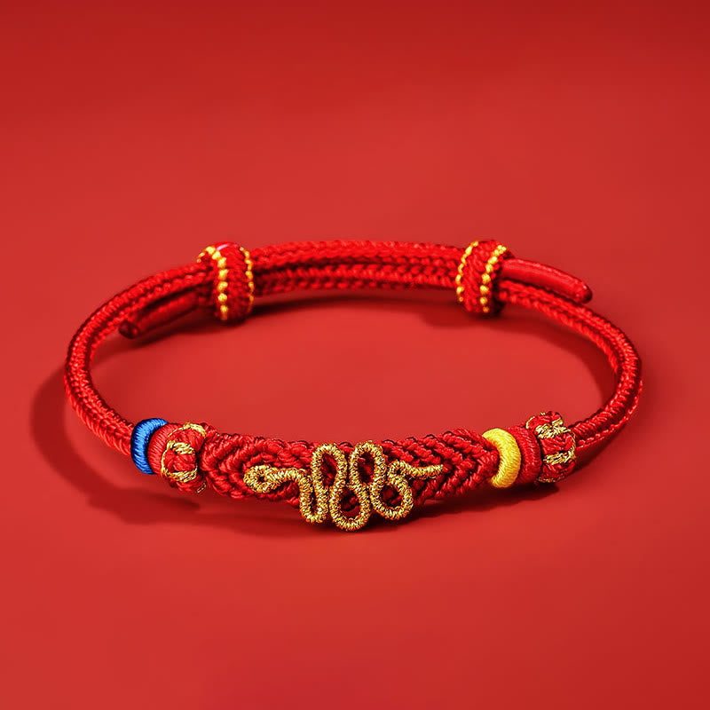 Red String Eight Thread Peace Knot Year Of The Snake Protection Braided Bracelet