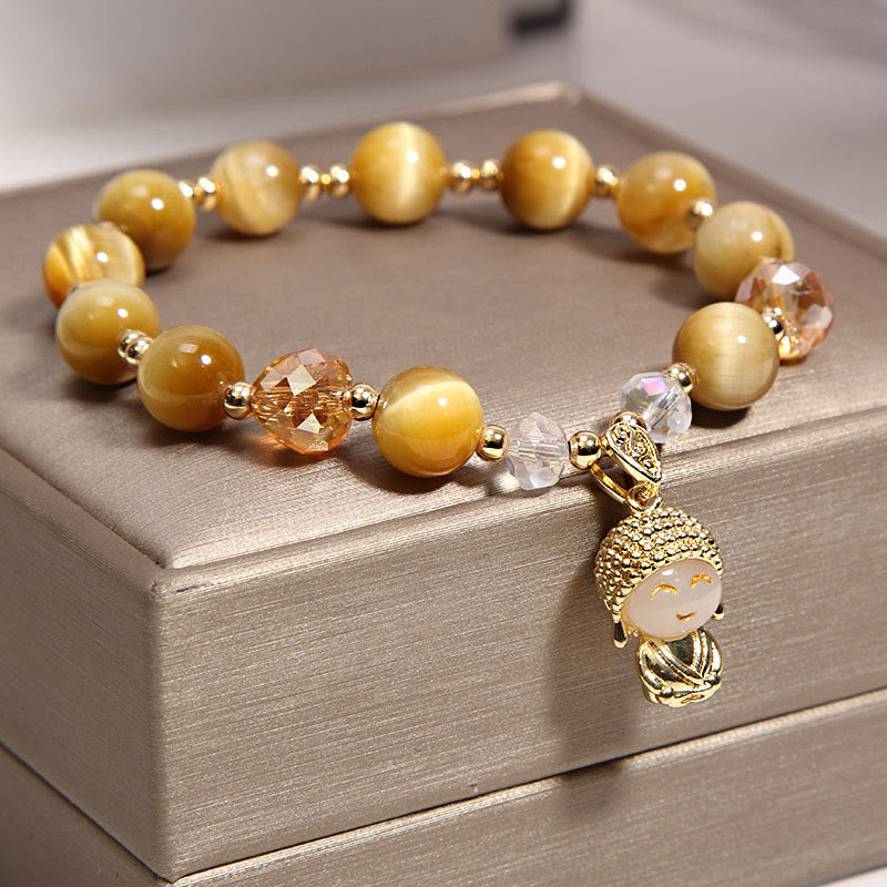 Yellow Tiger Eye Meditation Buddha Protection Bracelet