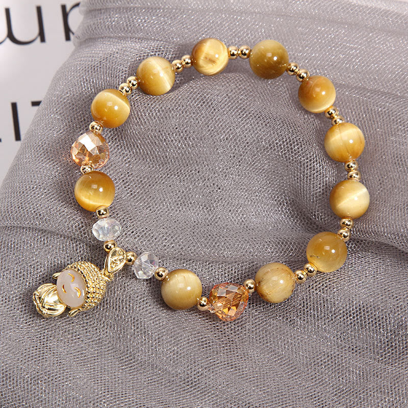 Yellow Tiger Eye Meditation Buddha Protection Bracelet
