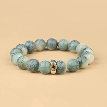 Engraved Bodhi Seed Om Mani Padme Hum Mantra Chinese Zodiac Patron Buddha Bracelet