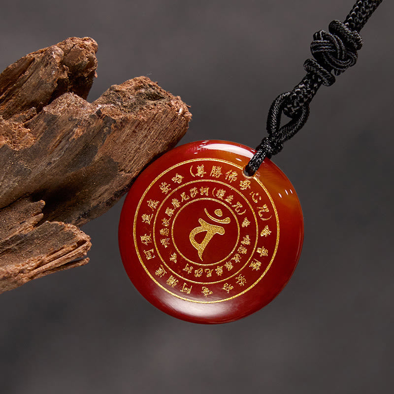 Vairocana Tathagata Sanskrit Mantra Various Crystal Black Obsidian Green Aventurine Strength Necklace Pendant