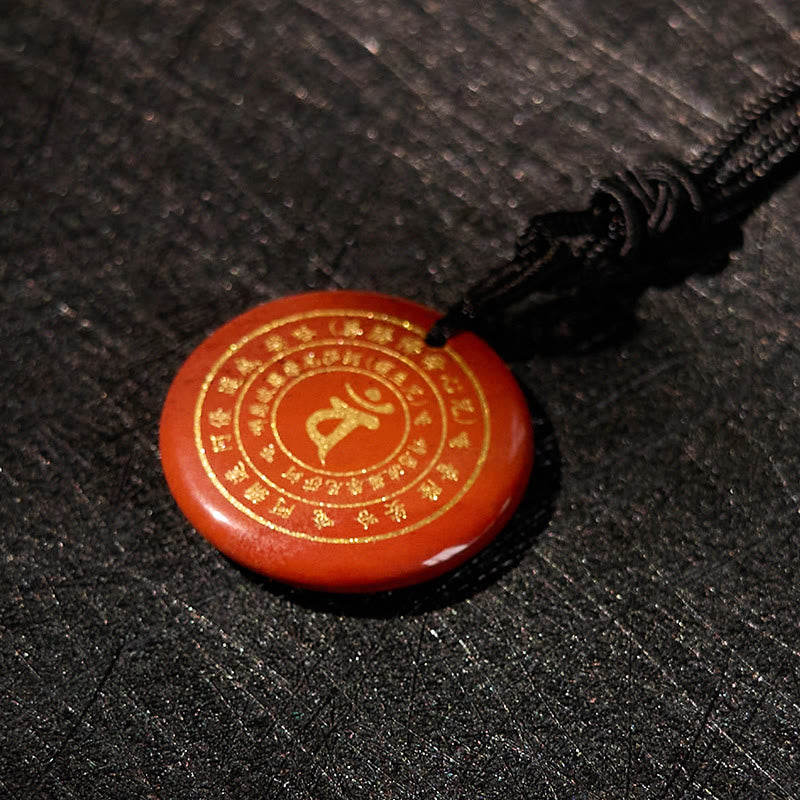 Vairocana Tathagata Sanskrit Mantra Various Crystal Black Obsidian Green Aventurine Strength Necklace Pendant