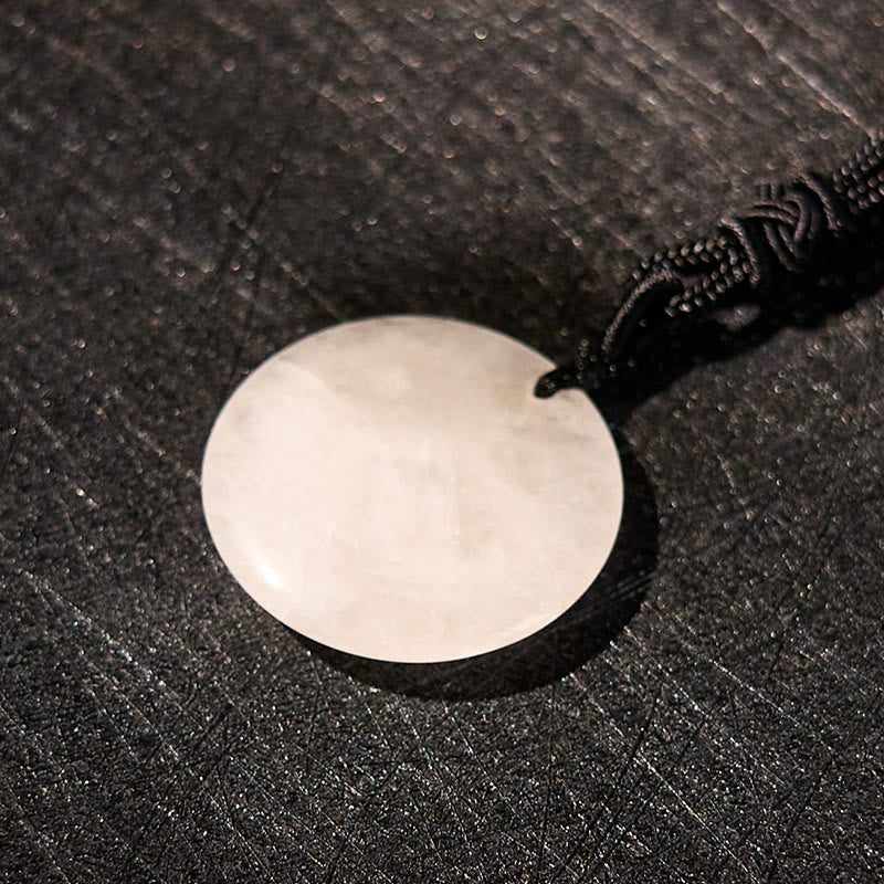 Om Mani Padme Hum Natural Various Crystal Black Obsidian Strength Necklace Pendant