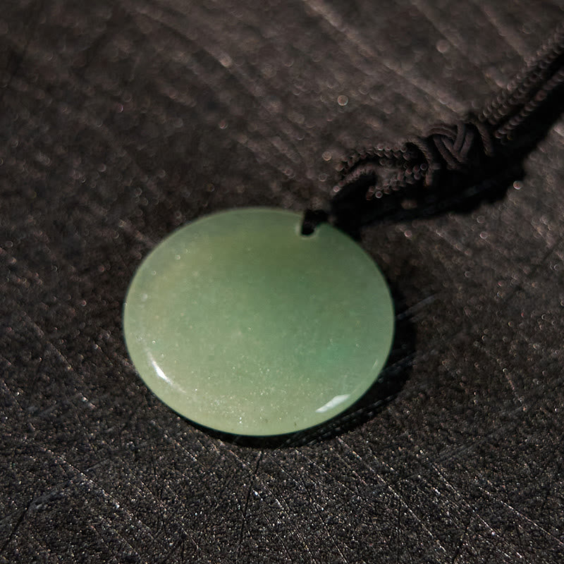 Swastika Lotus Pattern Natural Various Crystal Black Obsidian Purification Necklace Pendant