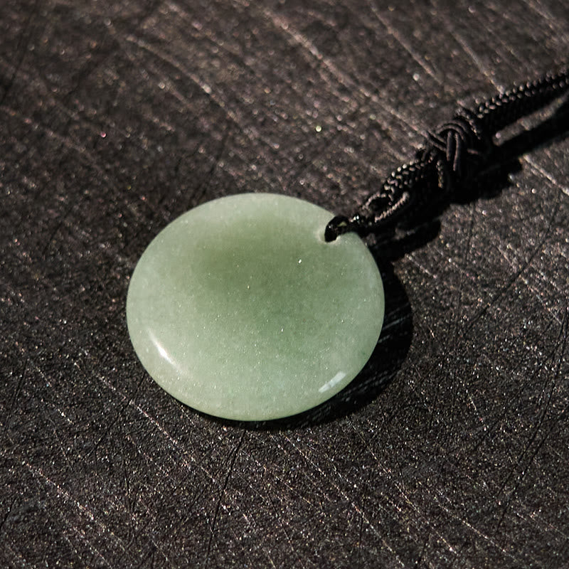 Swastika Lotus Pattern Natural Various Crystal Black Obsidian Purification Necklace Pendant