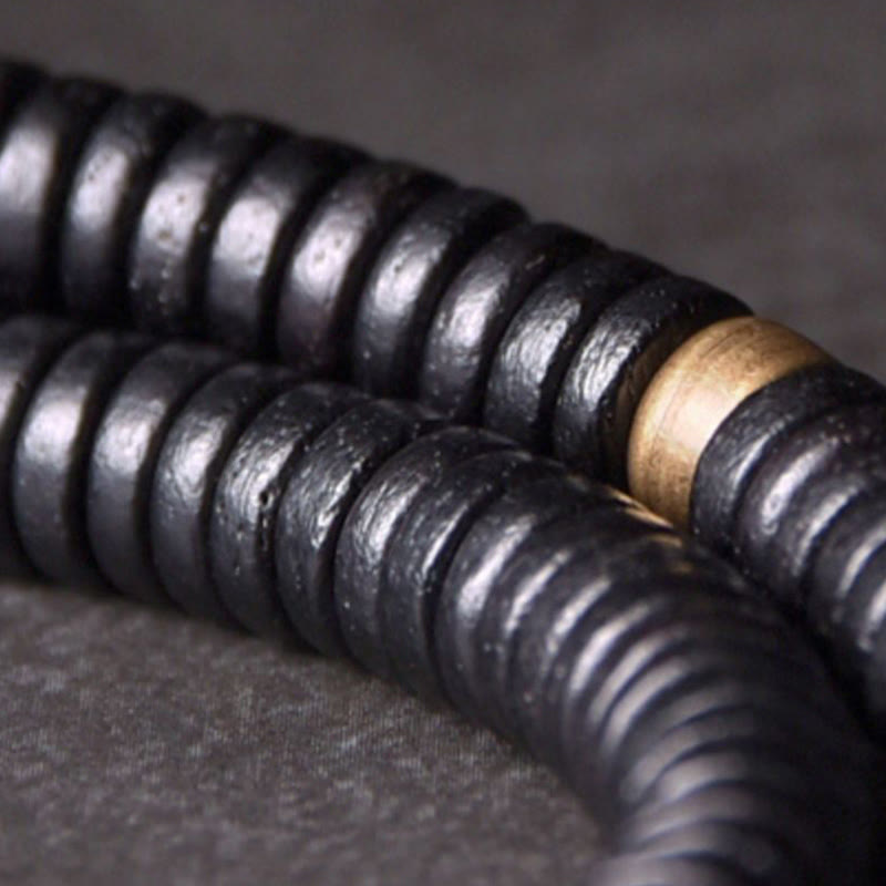 Ebony Wood Copper and Brass Double Wrap Bracelet & Necklace
