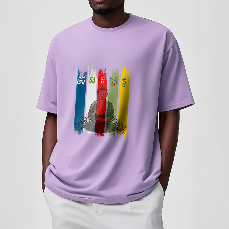 Breathable Cotton Sacred Mantra Lotus Meditation T-Shirt