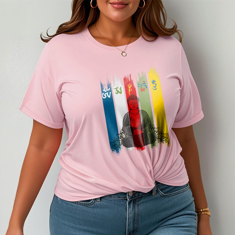 Breathable Cotton Sacred Mantra Lotus Meditation T-Shirt
