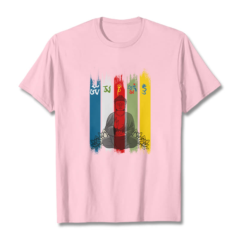 Breathable Cotton Sacred Mantra Lotus Meditation T-Shirt