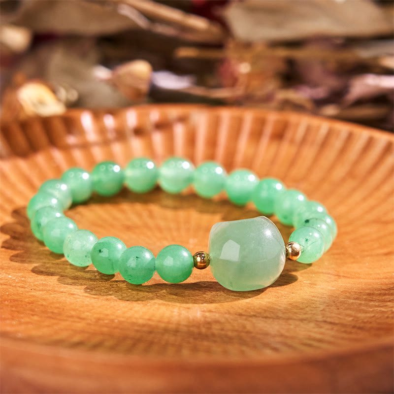 Amethyst Green Aventurine Rose Quartz Fluorite Cat Head Balance Luck Bracelet