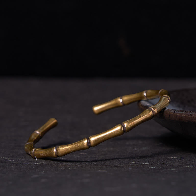 Bamboo Copper Brass Luck Strength Bracelet Bangle