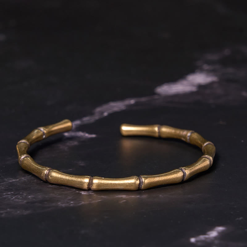 Bamboo Copper Brass Luck Strength Bracelet Bangle