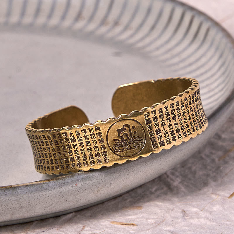 Great Compassion Mantra Copper Brass Luck Self Care Bracelet Bangle