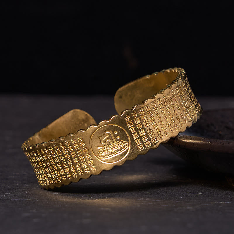 Great Compassion Mantra Copper Brass Luck Self Care Bracelet Bangle