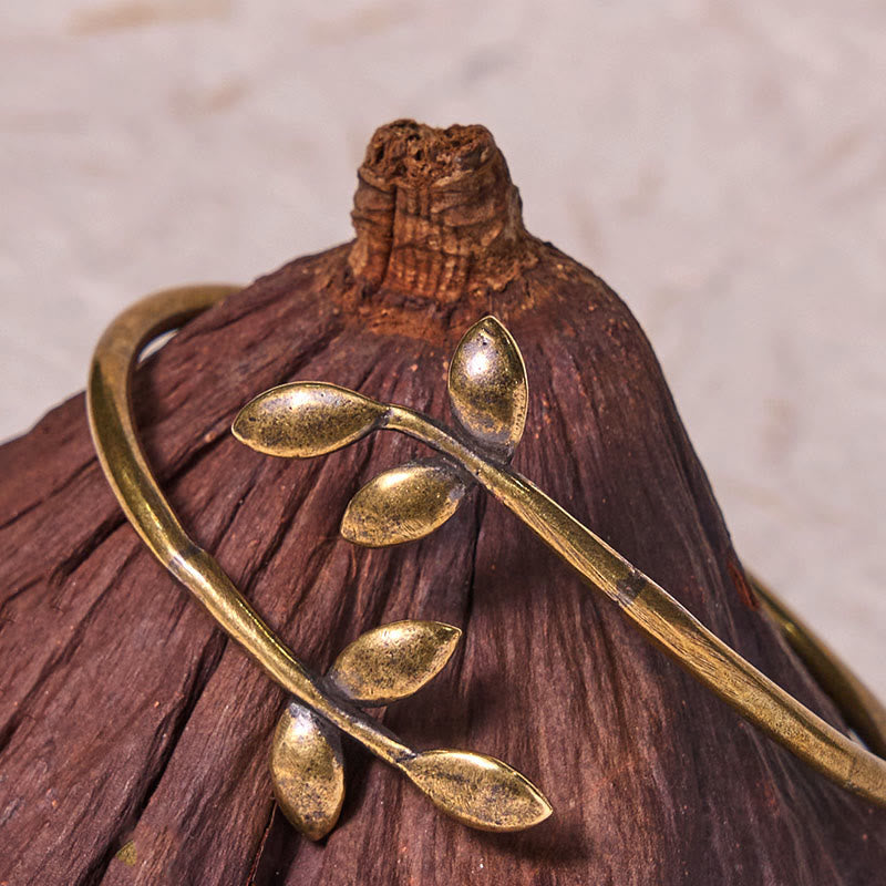 Lucky Clover Copper Brass Healing Bracelet Bangle