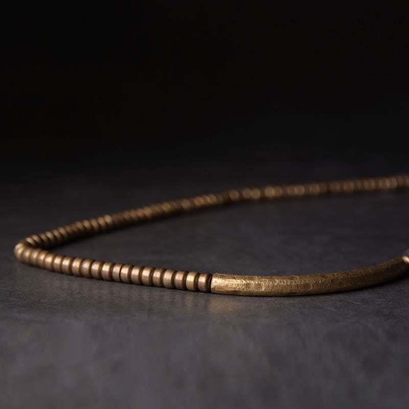 Vintage Lava Rock Copper Brass Multi-turn Wrap Calm Bracelet