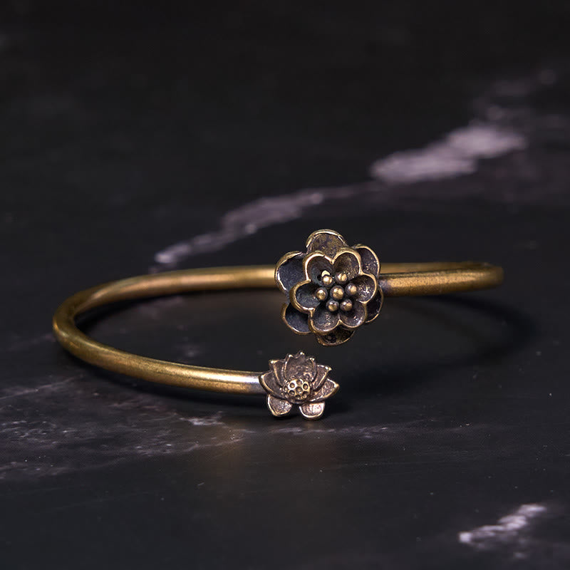 Peach Blossom Copper Brass Healing Bracelet Bangle