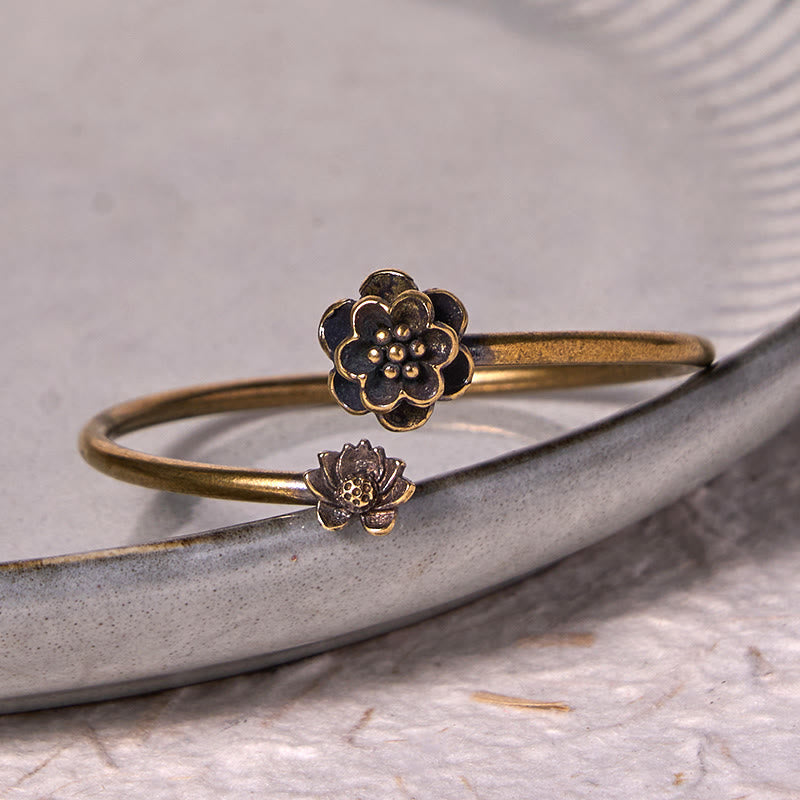 Peach Blossom Copper Brass Healing Bracelet Bangle