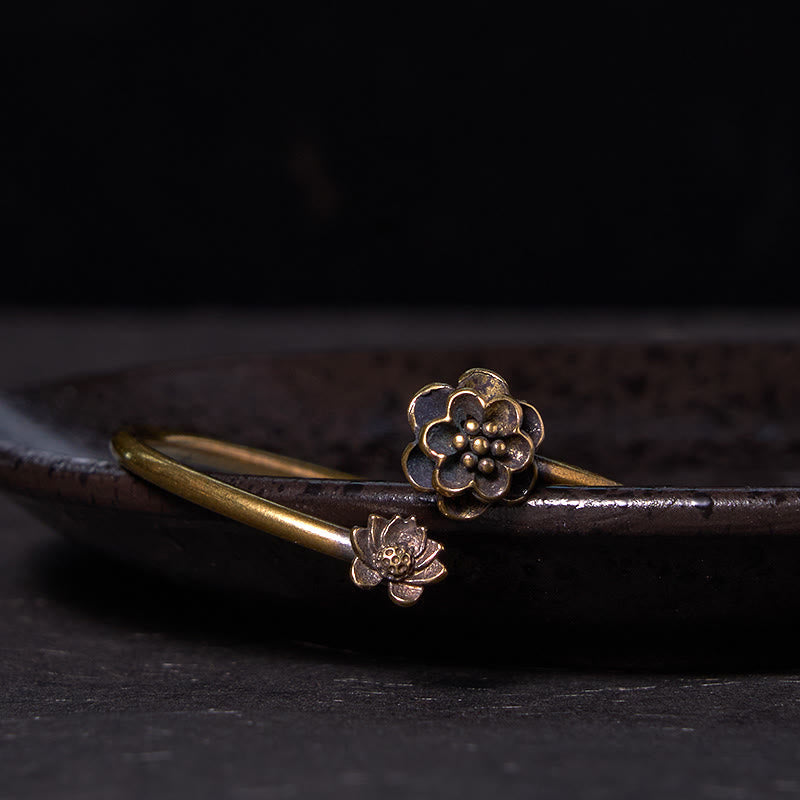 Peach Blossom Copper Brass Healing Bracelet Bangle