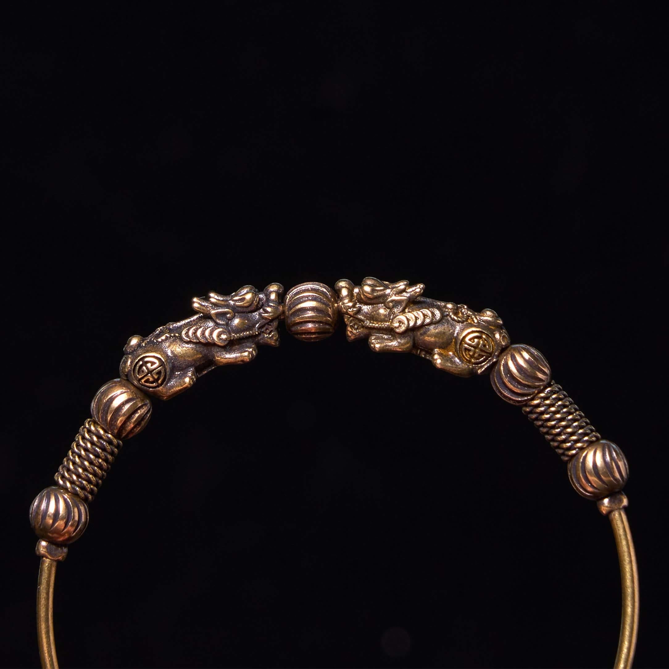 Pi Xiu Copper Brass Luck Keep Away Evil Spirits Bracelet Bangle