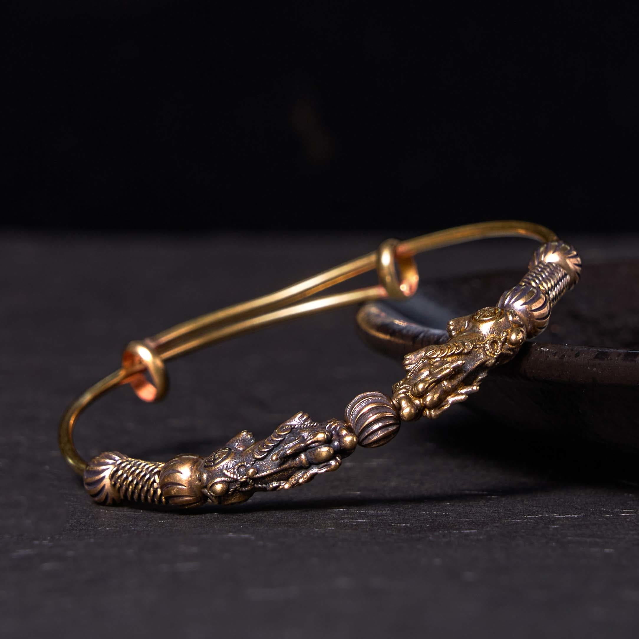Pi Xiu Copper Brass Luck Keep Away Evil Spirits Bracelet Bangle