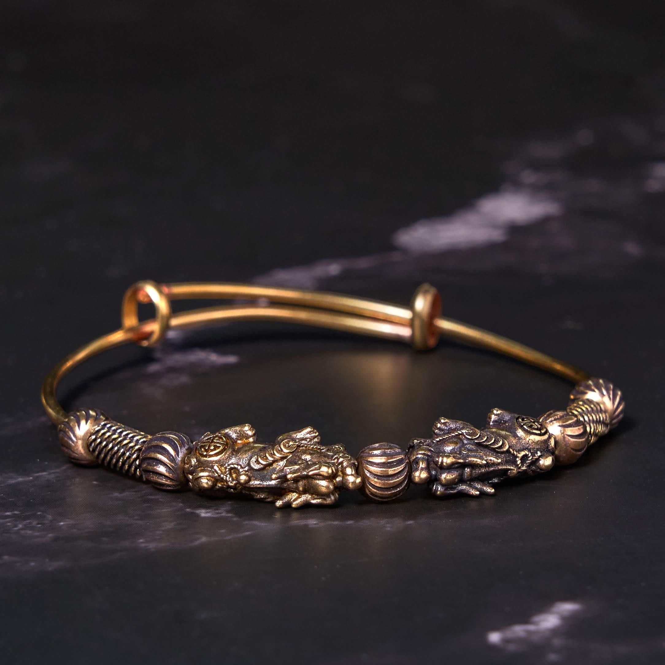 Pi Xiu Copper Brass Luck Keep Away Evil Spirits Bracelet Bangle