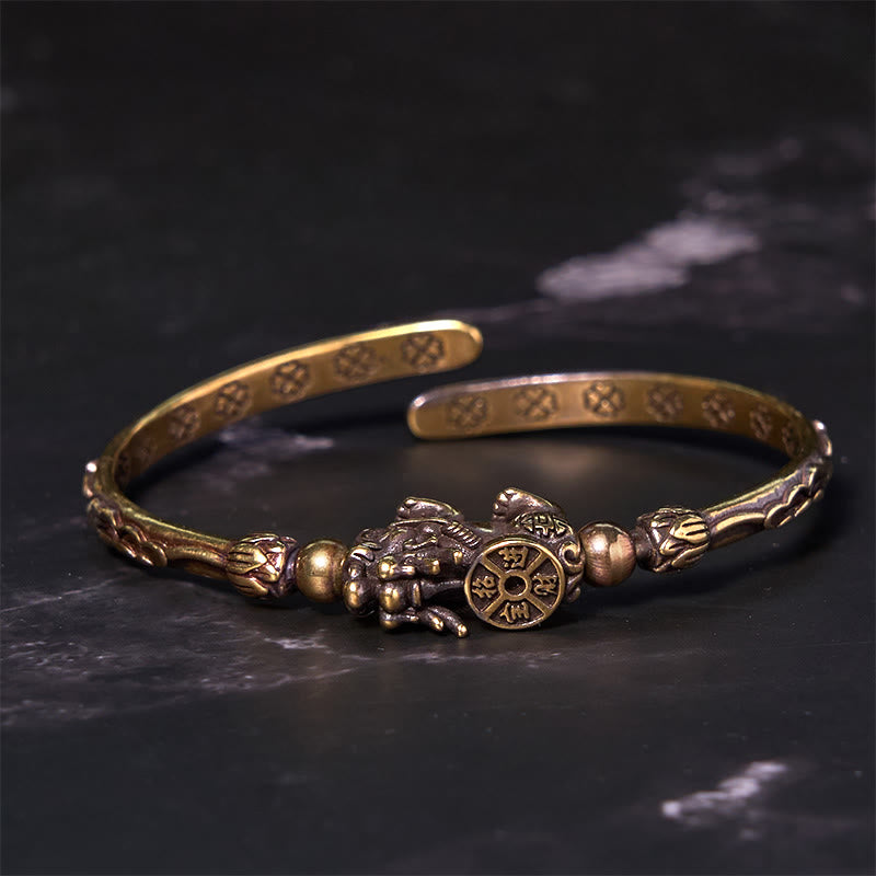 Pi Xiu Carrying Coin Ingot Copper Brass Luck Wealth Bracelet Bangle