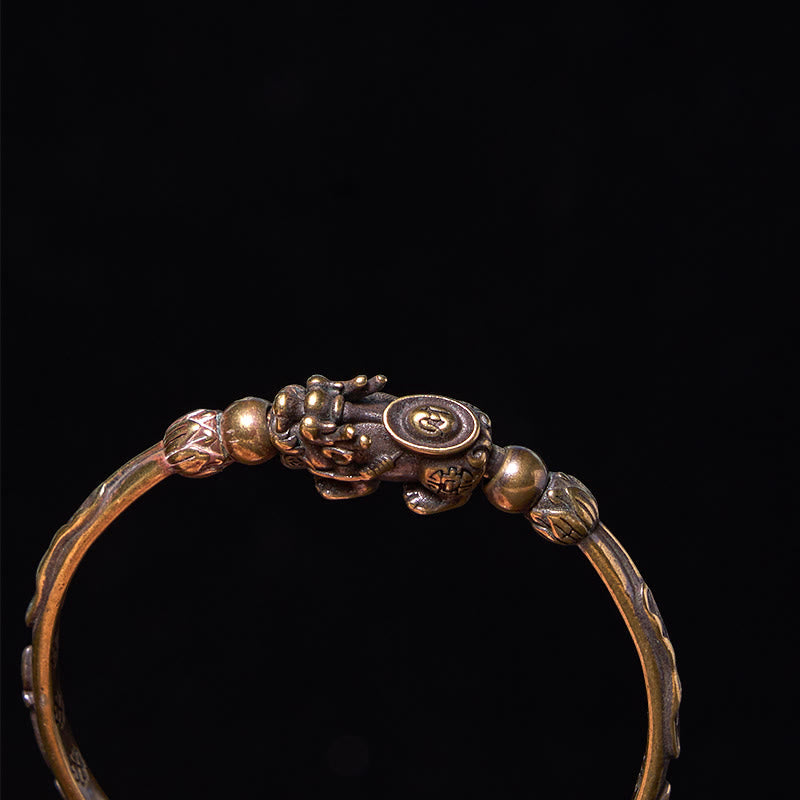 Pi Xiu Carrying Coin Ingot Copper Brass Luck Wealth Bracelet Bangle