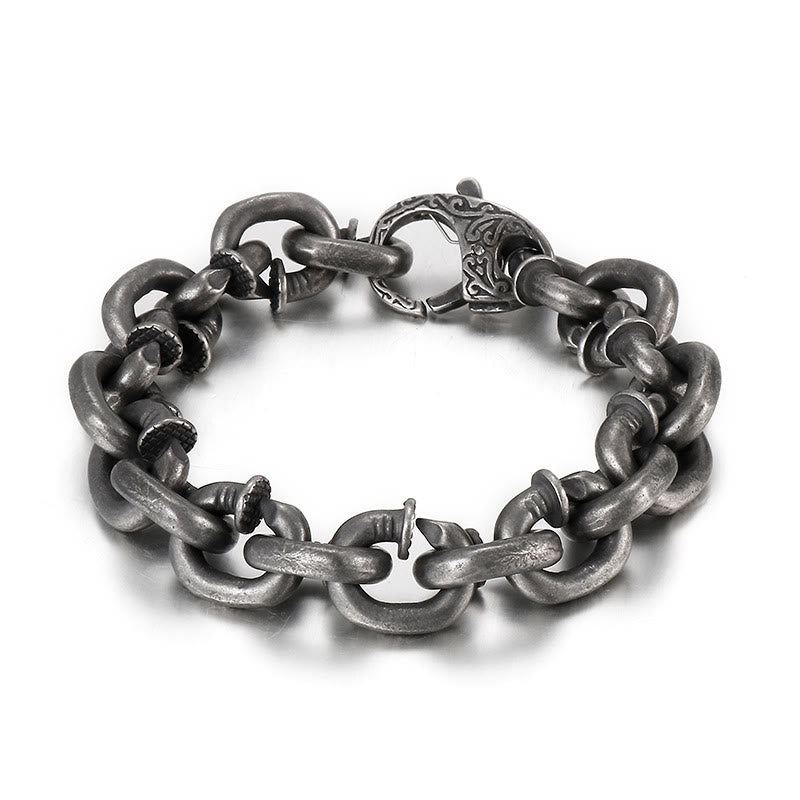 Modern Square Rivets Titanium Steel Bracelet: Anchor for Inner Strength