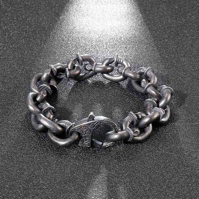 Modern Square Rivets Titanium Steel Bracelet: Anchor for Inner Strength