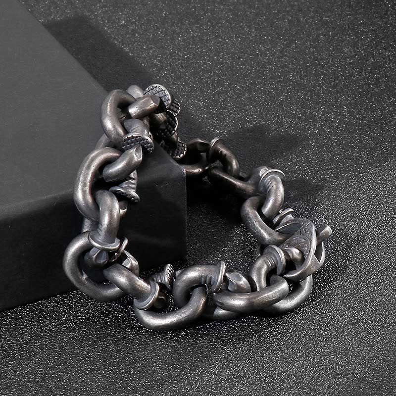 Modern Square Rivets Titanium Steel Bracelet: Anchor for Inner Strength