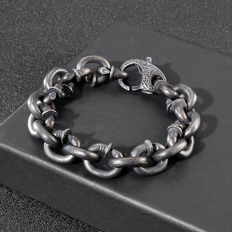 Modern Square Rivets Titanium Steel Bracelet: Anchor for Inner Strength