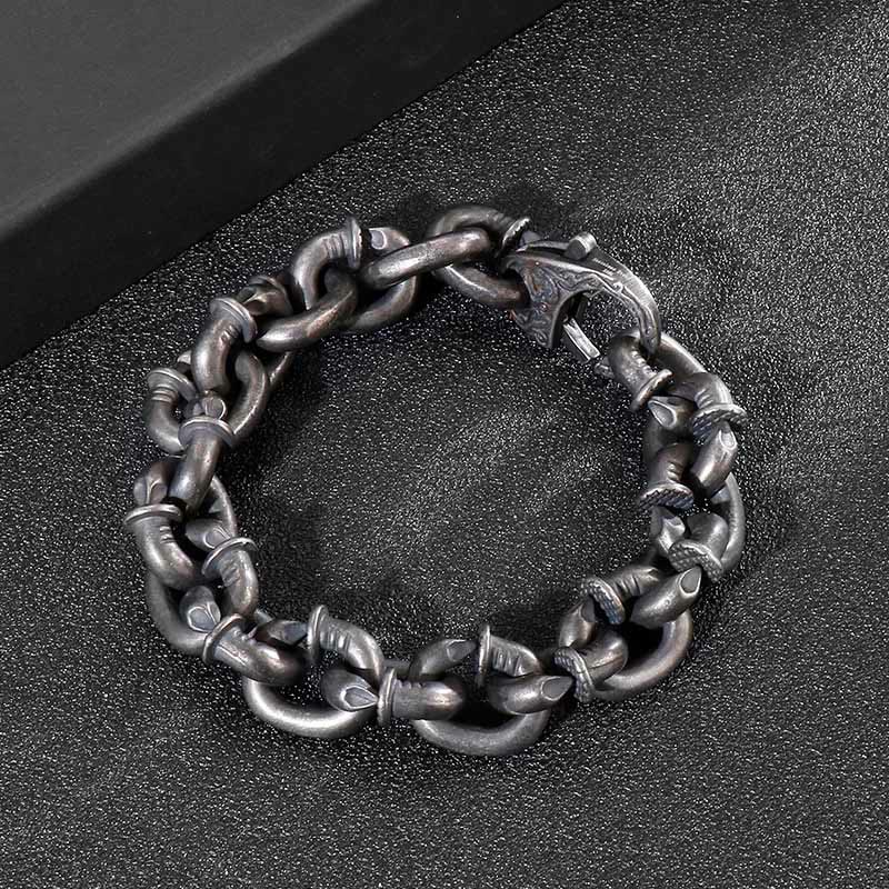 Modern Square Rivets Titanium Steel Bracelet: Anchor for Inner Strength