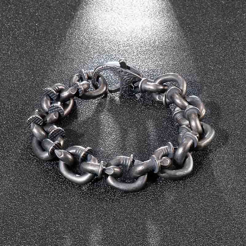 Modern Square Rivets Titanium Steel Bracelet: Anchor for Inner Strength