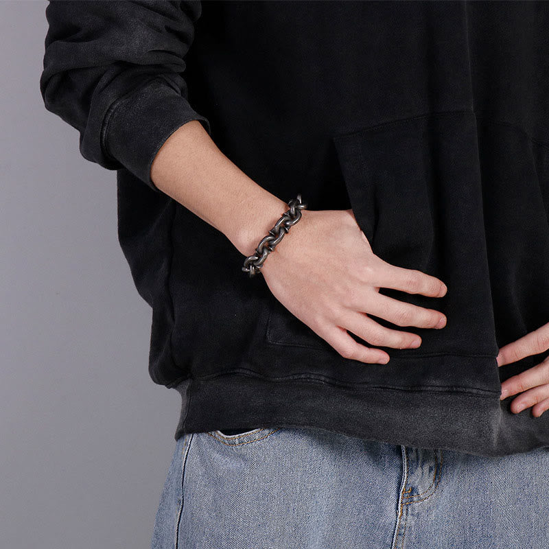 Modern Square Rivets Titanium Steel Bracelet: Anchor for Inner Strength