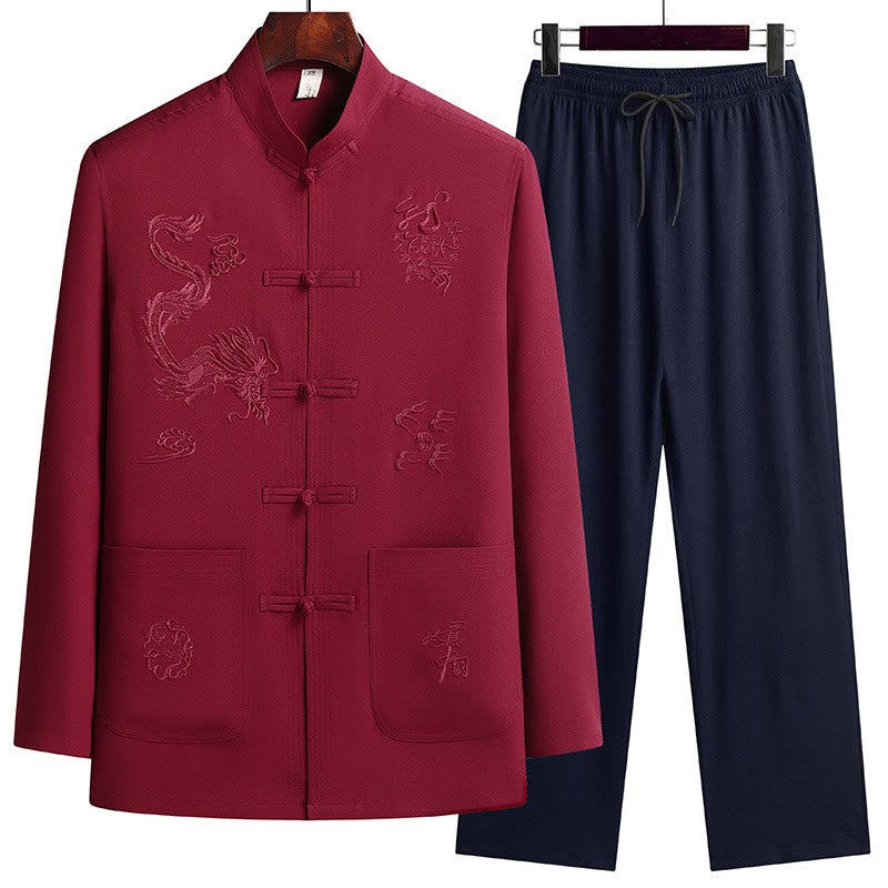 Breathable Frog Button Men's Meditation and Tai Chi Set